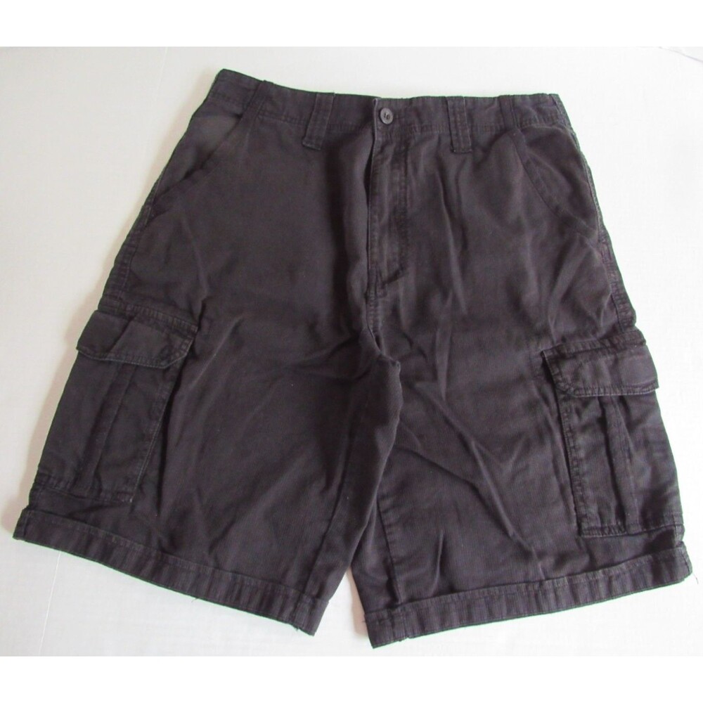 Airwalk Mens Black Cargo Shorts Size 32 Skate Casual Cotton Multi Pocket Solid